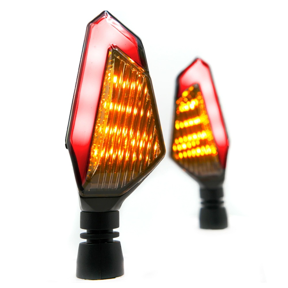 Foto 2 pulgar | Direccionales para Moto Rasen RS-DIR-0019Y-R LED Bicolor Secuencial Universal