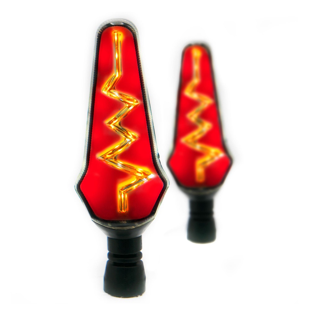 Foto 2 pulgar | Direccionales para Moto Rasen RS-DIR-0012Y-R LED Bicolor Secuencial Universal