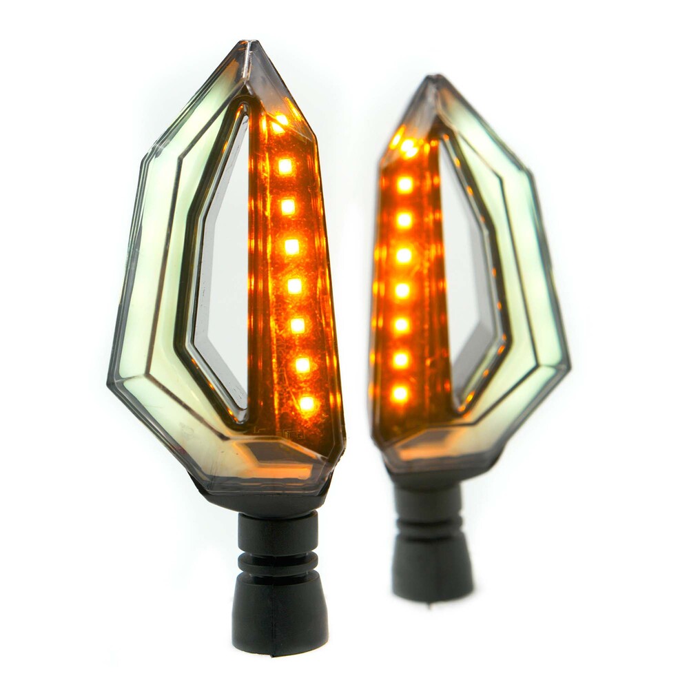 Foto 2 pulgar | Direccionales para Moto Rasen RS-DIR-0016Y-W LED Bicolor Universal