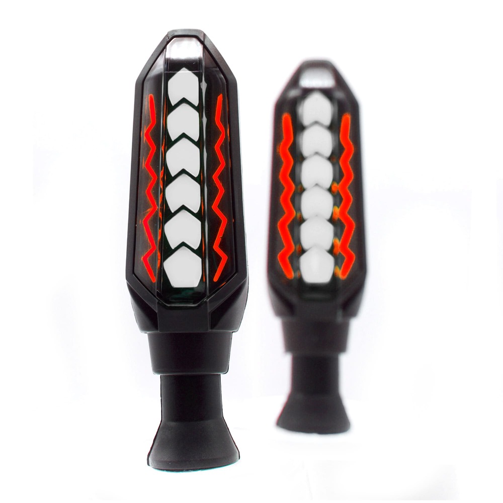 Foto 2 pulgar | Direccionales para Moto Rasen RS-DIR-0001Y-R LED Bicolor Secuencial Universal