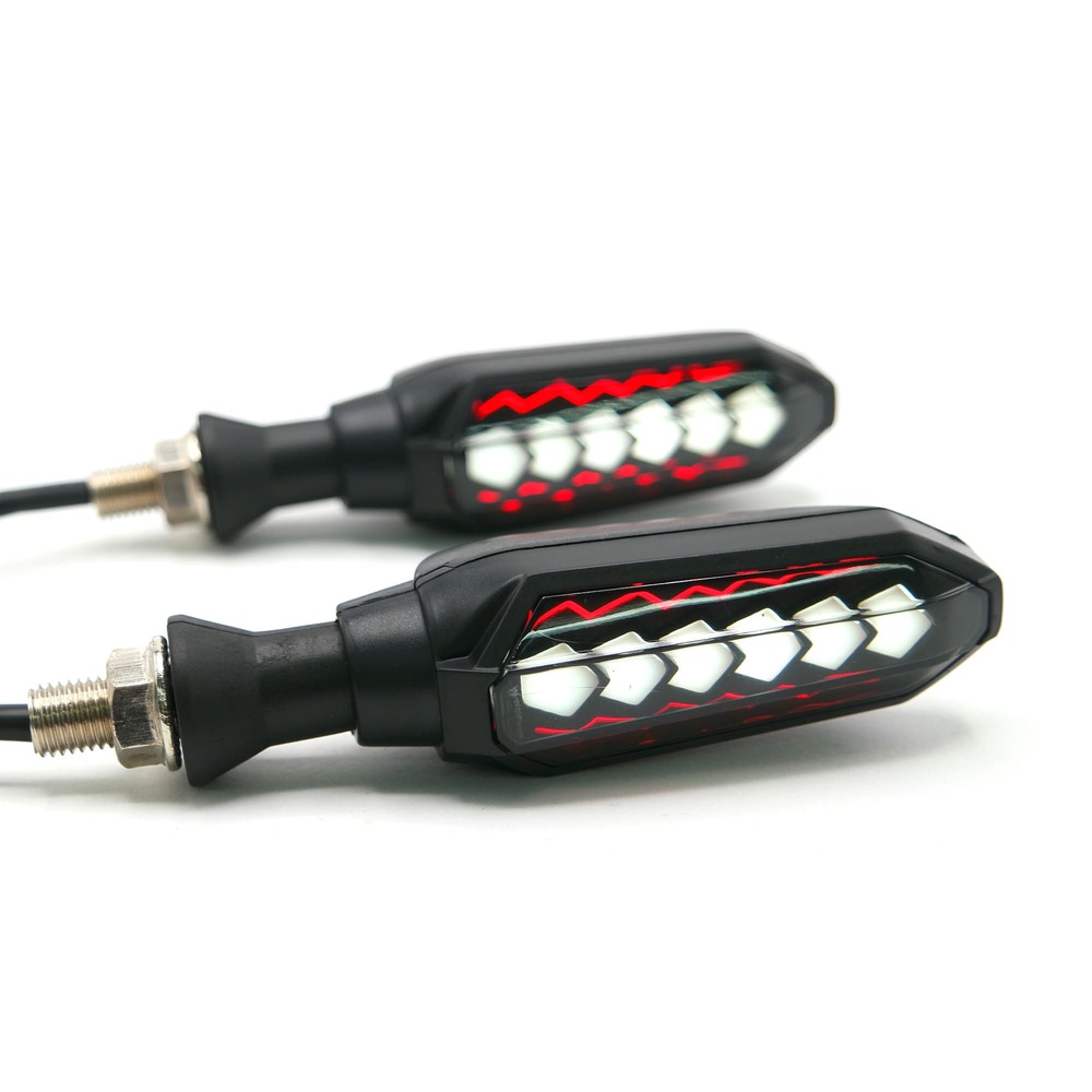 Foto 5 pulgar | Direccionales para Moto Rasen RS-DIR-0001Y-R LED Bicolor Secuencial Universal