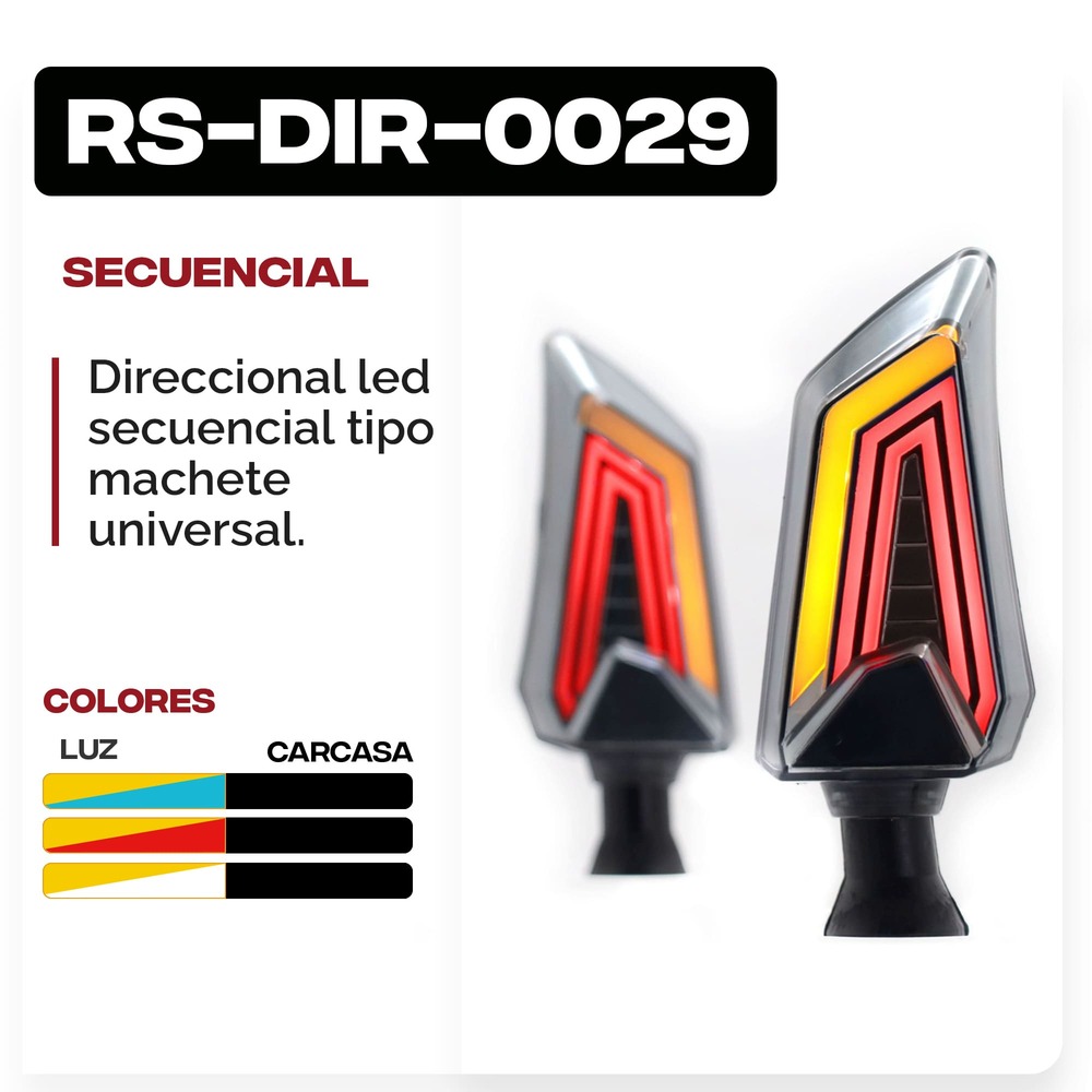 Foto 9 pulgar | Direccionales para Moto Rasen Led Bi-color Azul-Amarillo Secuencial Modelo: Universal