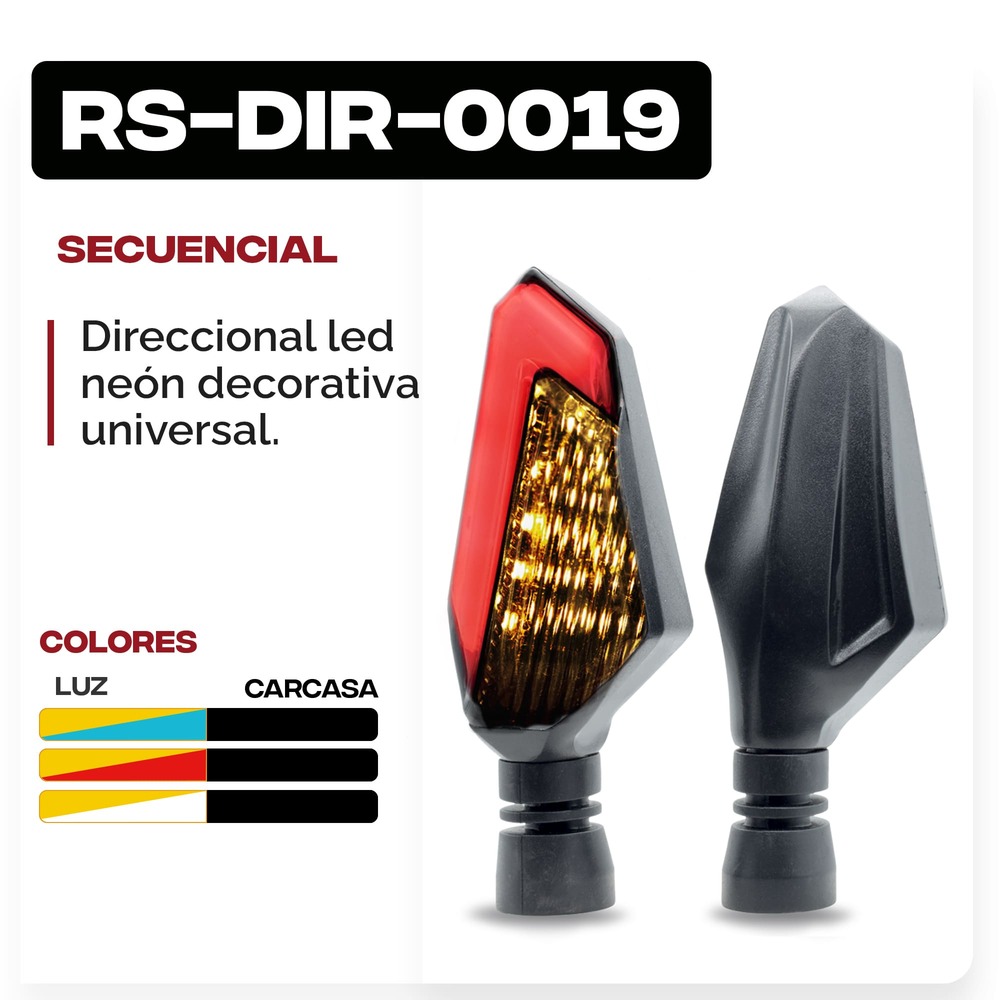 Foto 7 pulgar | Direccionales para Moto Rasen Universal Led Bi-color Amarillo/Blanco Secuencial