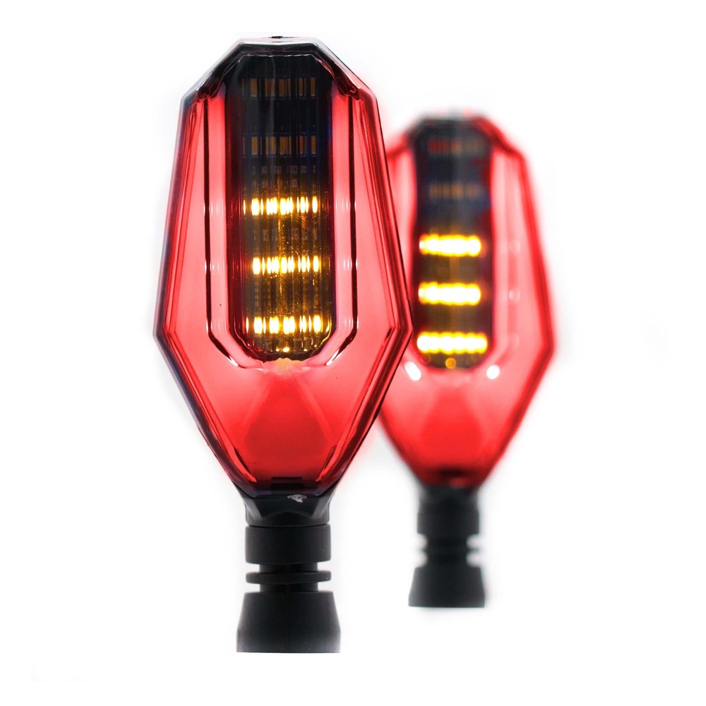 Foto 4 pulgar | Direccionales para Moto Rasen Universal Luz color Rojo y Amarillo
