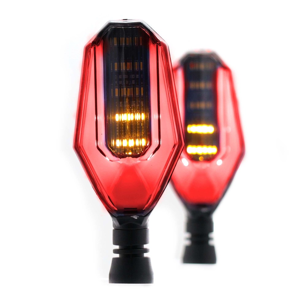 Foto 6 pulgar | Direccionales para Moto Rasen Universal Luz color Rojo y Amarillo