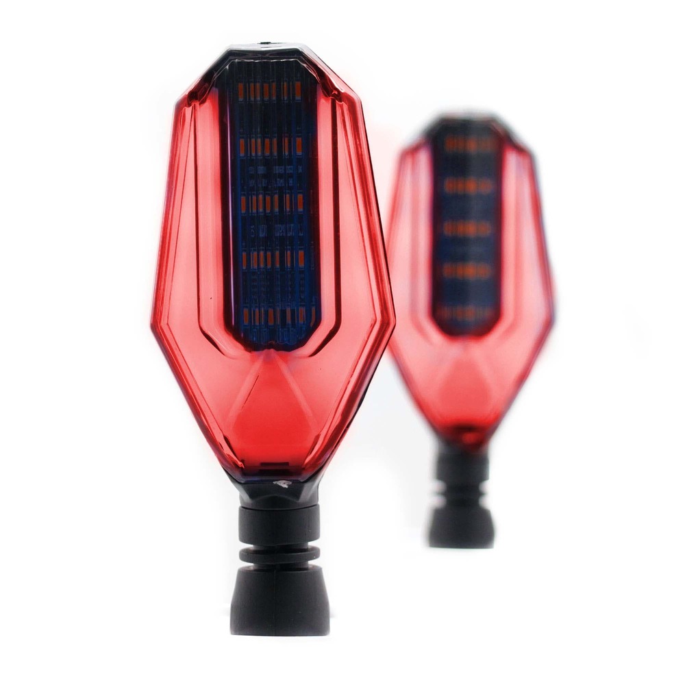 Foto 8 pulgar | Direccionales para Moto Rasen Universal Luz color Rojo y Amarillo