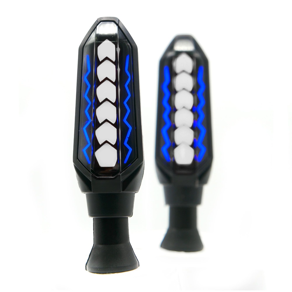 Foto 2 pulgar | Direccionales para Moto Rasen Universal Luz color Azul y Blanco