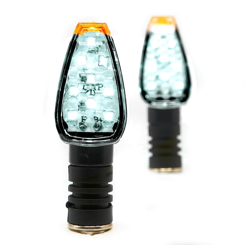 Direccional Led Negro Brillante Universal Para Motocicleta