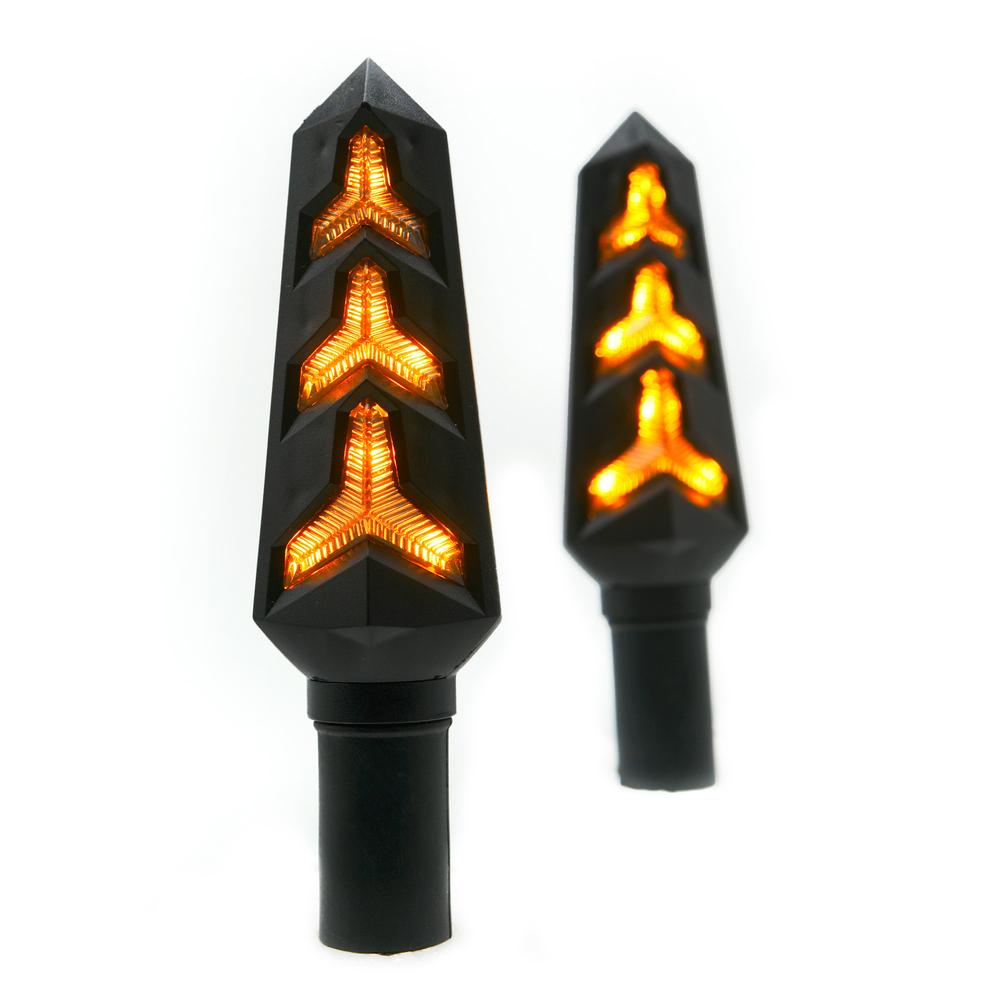 Foto 3 pulgar | Direccional Led Secuencial Tipo Rayo Universal Para Motocicleta