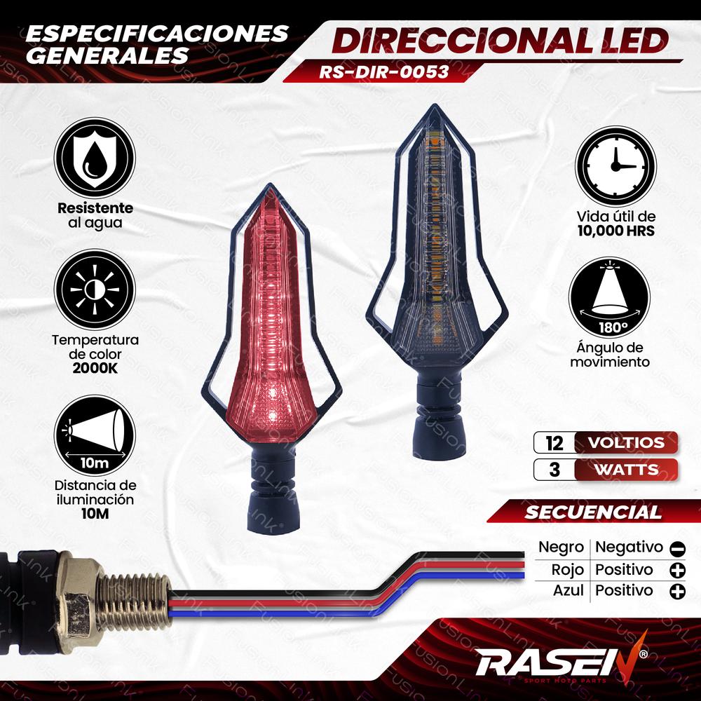 Foto 3 pulgar | Direccional LED Secuencial Rasen RS-DIR-0053 Amarillo Tipo Silueta para Motocicleta Universal