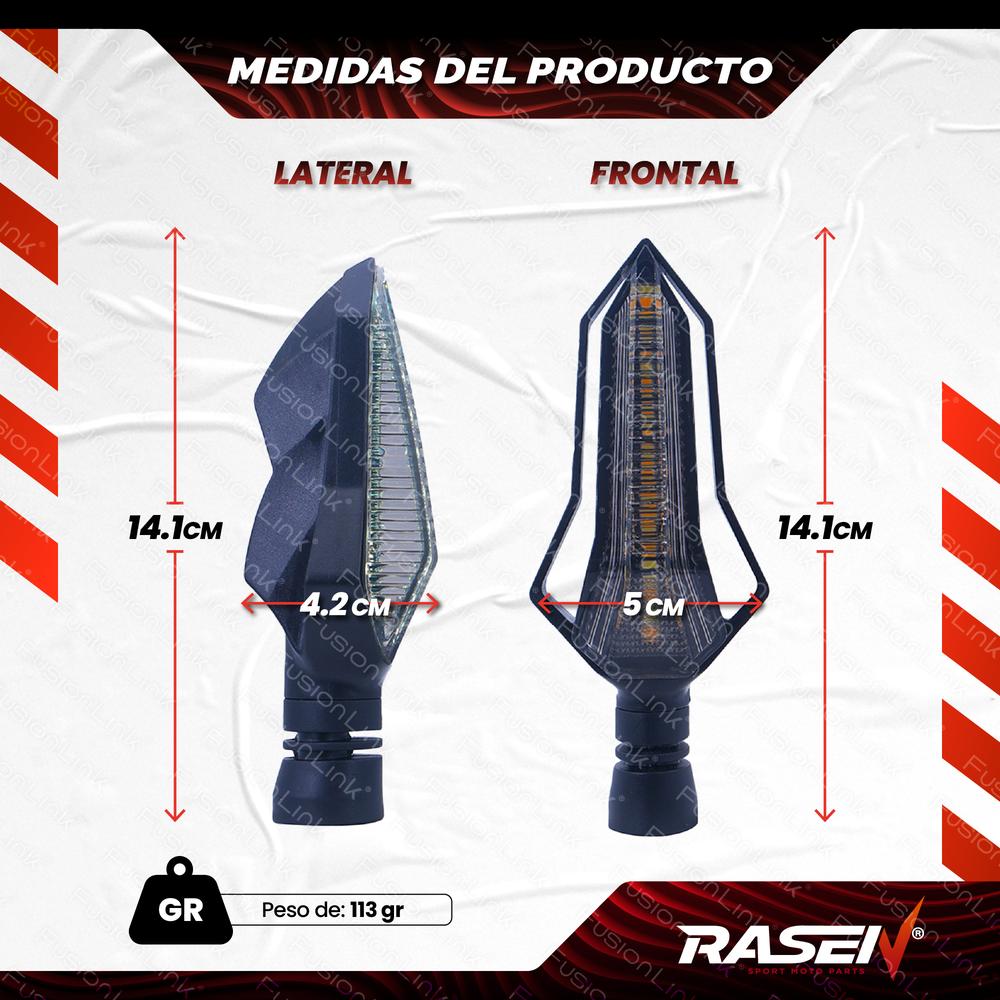 Foto 3 | Direccional LED Secuencial Rasen RS-DIR-0053 Amarillo Tipo Silueta para Motocicleta Universal