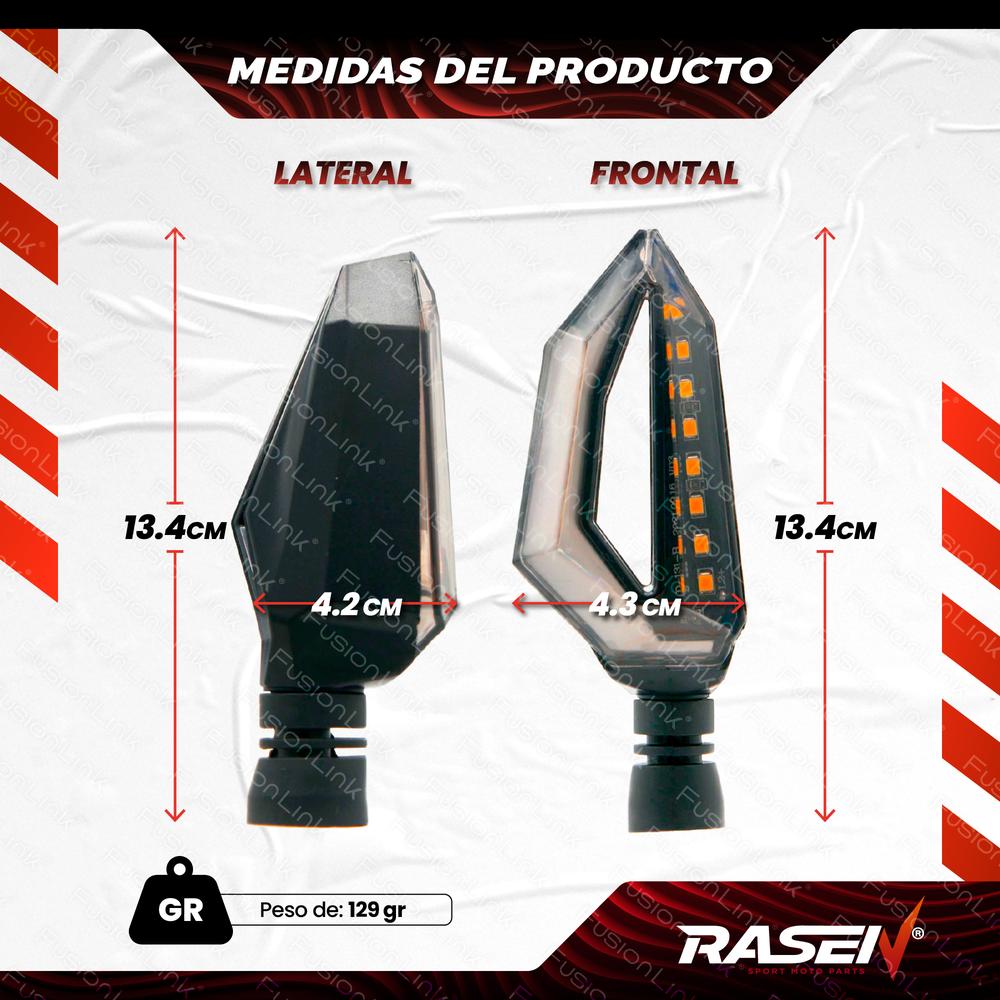 Foto 3 pulgar | Direccional Led Secuencial Rasen RS-DIR-0033 Rojo Tipo Aleta Universal para Motocicleta