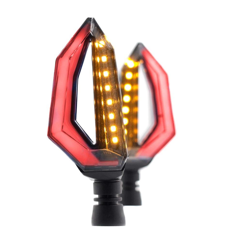 Foto 4 pulgar | Direccional Led Secuencial Rasen RS-DIR-0033 Rojo Tipo Aleta Universal para Motocicleta