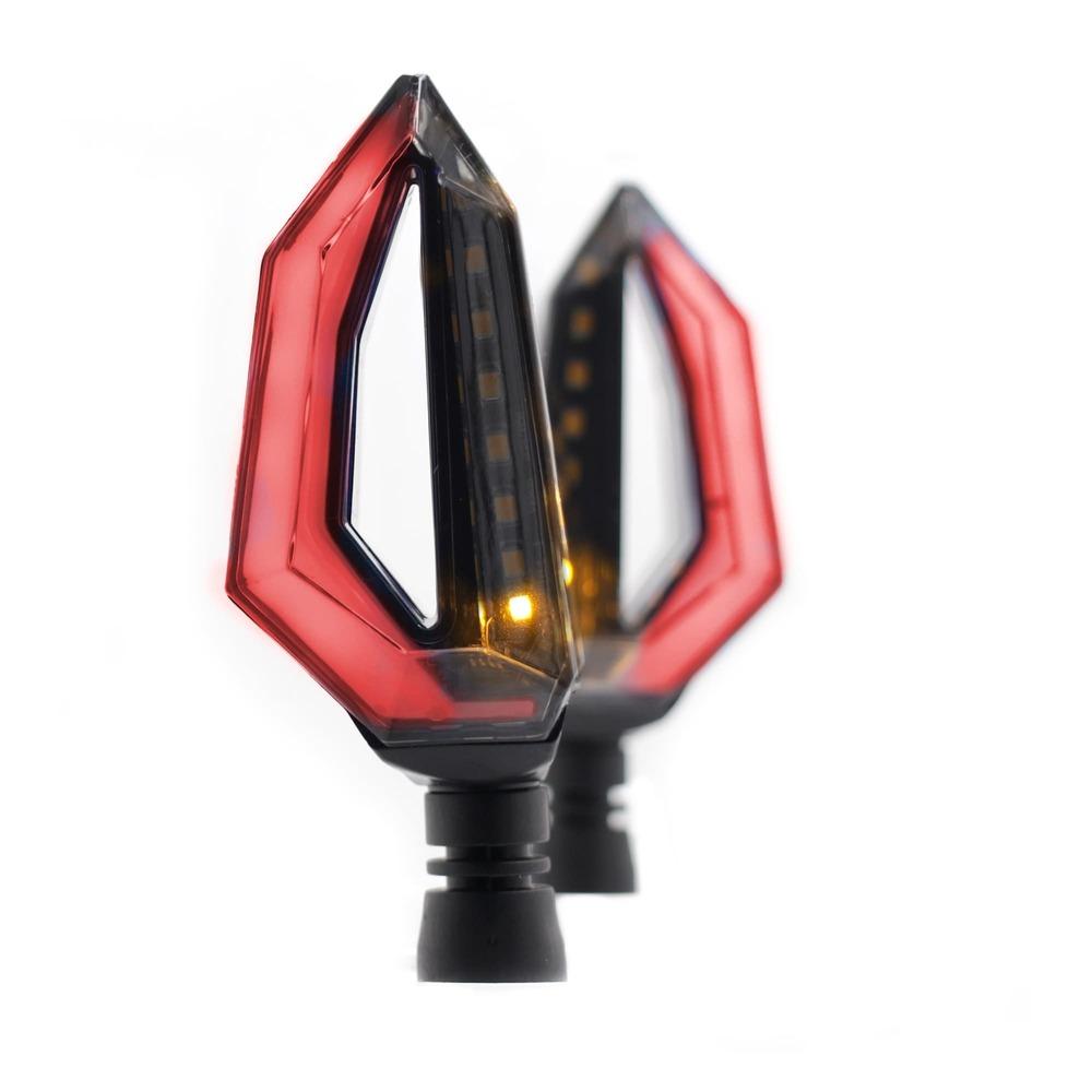 Foto 9 pulgar | Direccional Led Secuencial Rasen RS-DIR-0033 Rojo Tipo Aleta Universal para Motocicleta