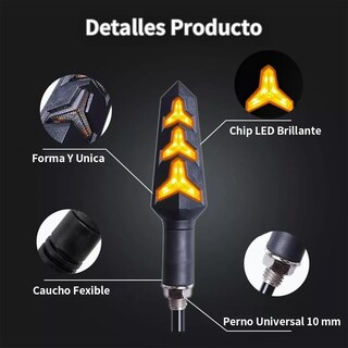 Foto 2 | Par Direcciónales Led Motocicleta Secuencial Doble Función 2pz Eo Safe Imports Esi-10218 Multicolor
