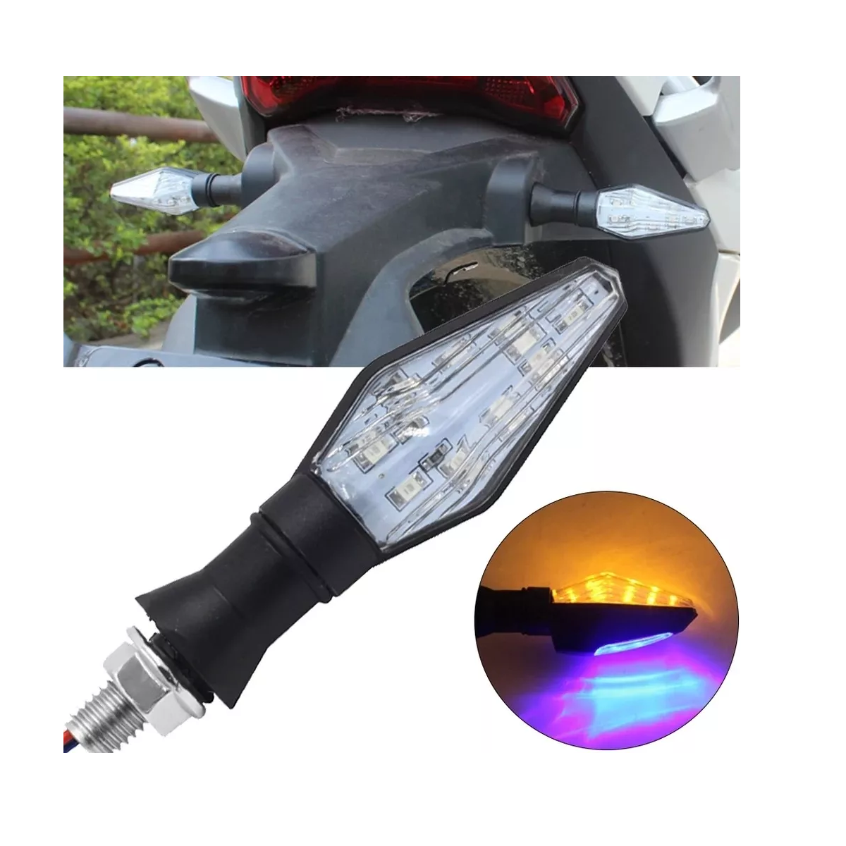 Foto 3 pulgar | Kit 4pz Direccionales Led Moto Motocicleta Doble Funcion  Eo Safe Imports Esi-10214 Negro