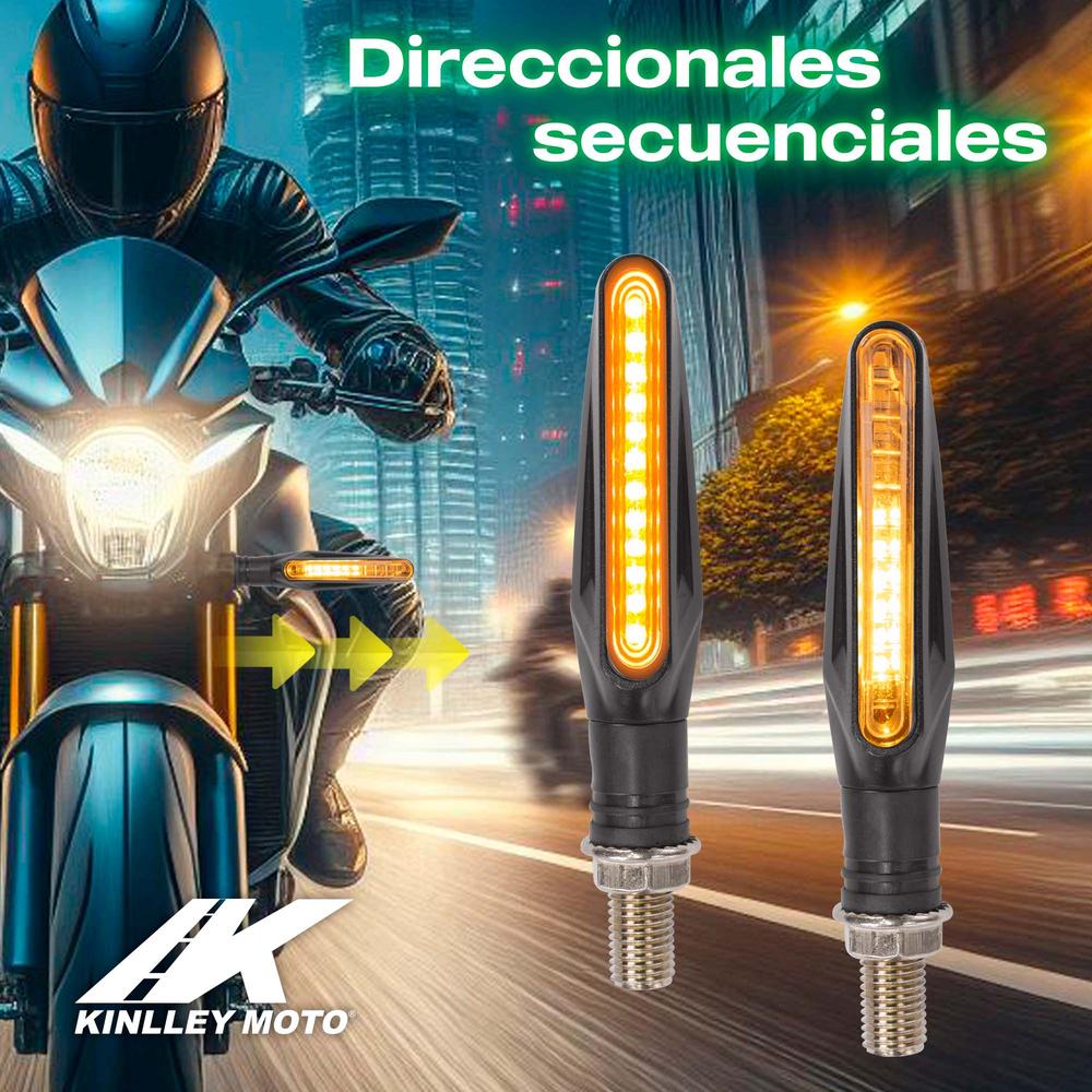 Foto 3 pulgar | Direccionales Secuenciales Led Para Motocicleta Kinlley Universal Negro