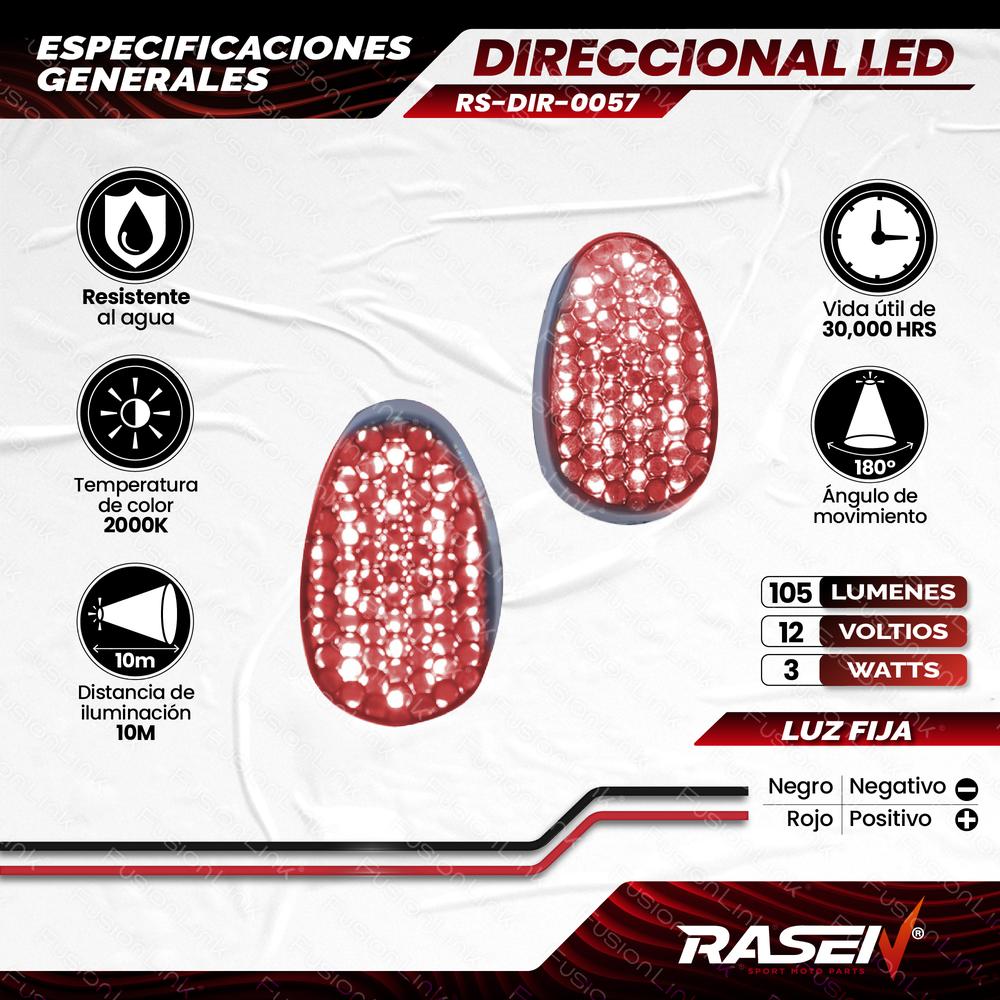 Foto 2 | Direccionales Para Moto Rasen Led Tipo Tortuga Universal