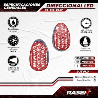 Foto 2 | Direccionales Para Moto Rasen Led Tipo Tortuga Universal
