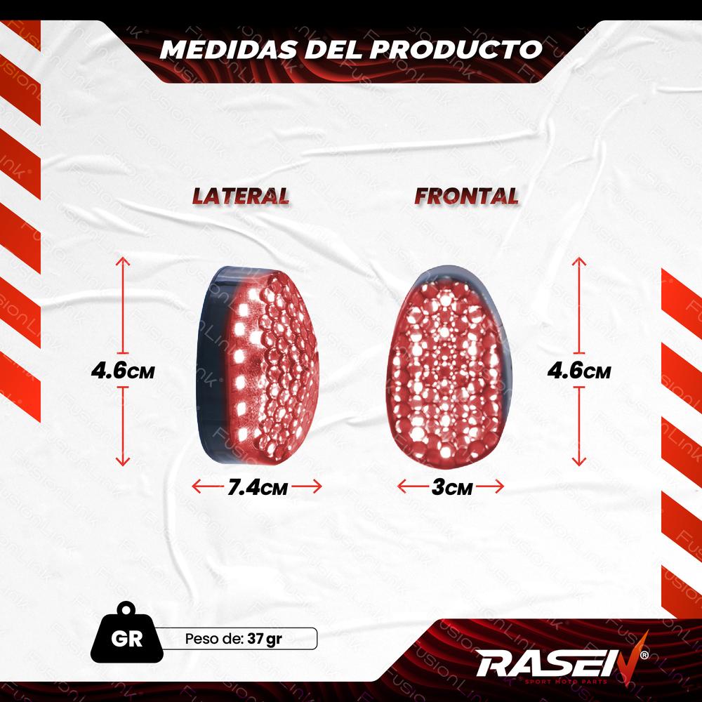 Foto 3 | Direccionales Para Moto Rasen Led Tipo Tortuga Universal