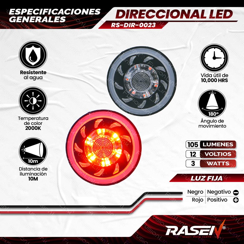 Foto 9 pulgar | Direccionales Para Moto Rasen Led Tipo Ventilador Universal