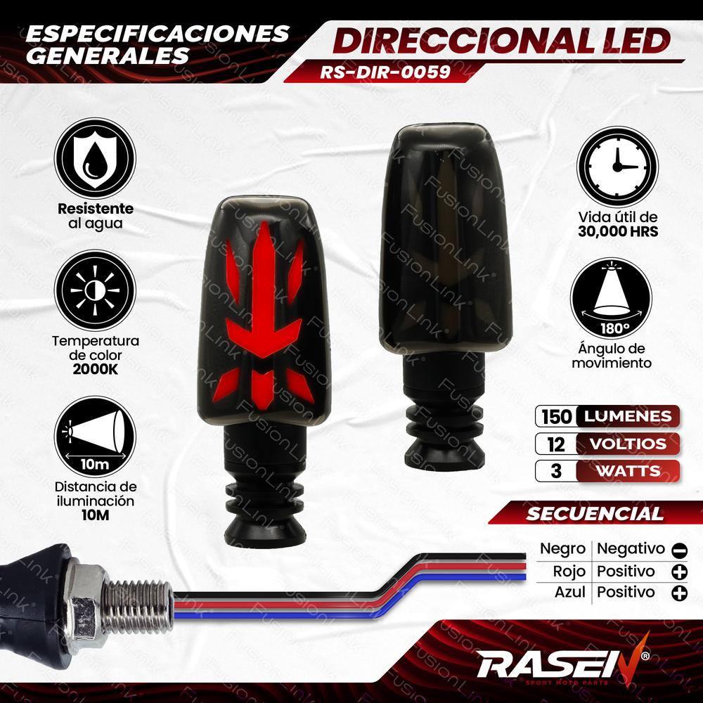 Foto 3 pulgar | Direccional Led Duo Universal Para Motocicleta