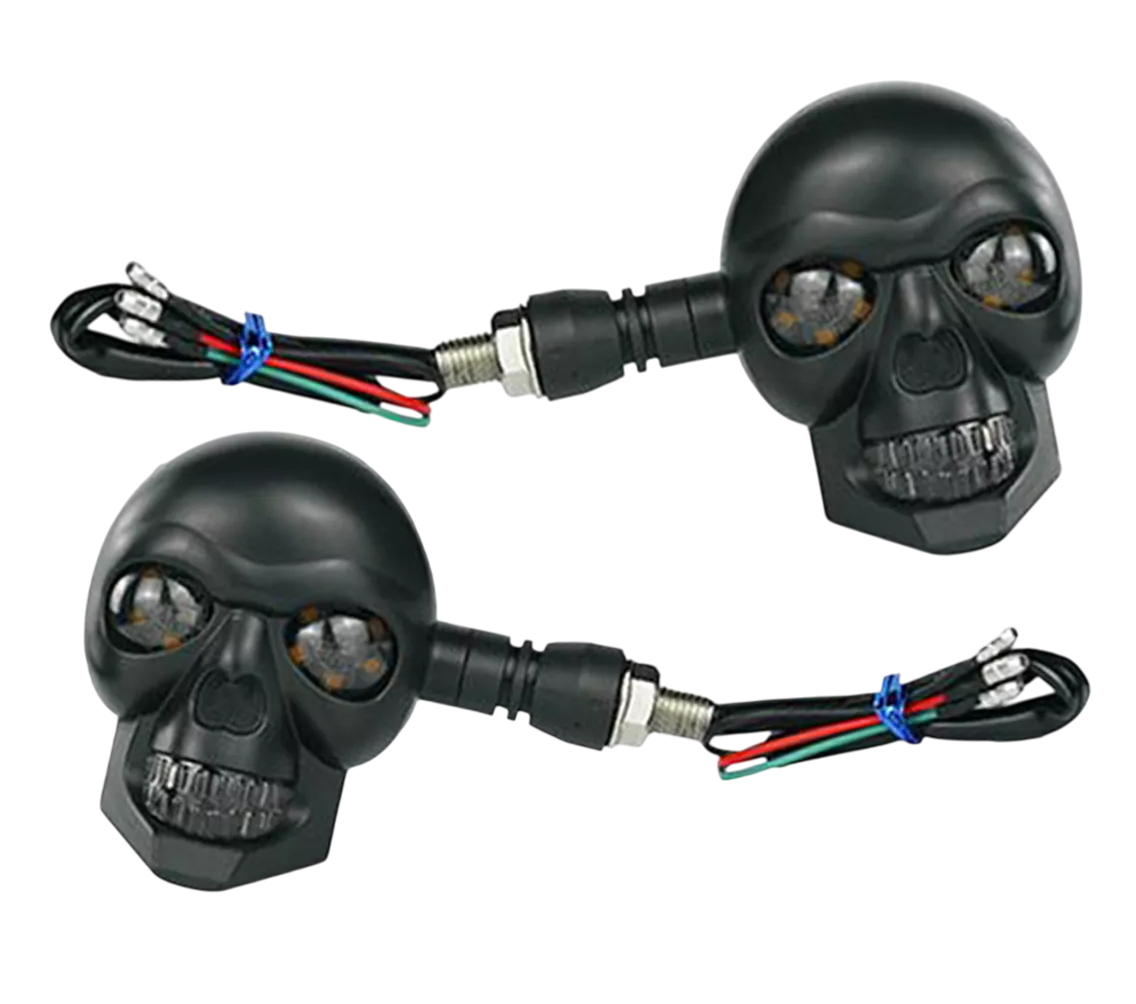 Foto 2 pulgar | Direccionales Led Para Moto Intermitente De Calavera 12v 3d Negro