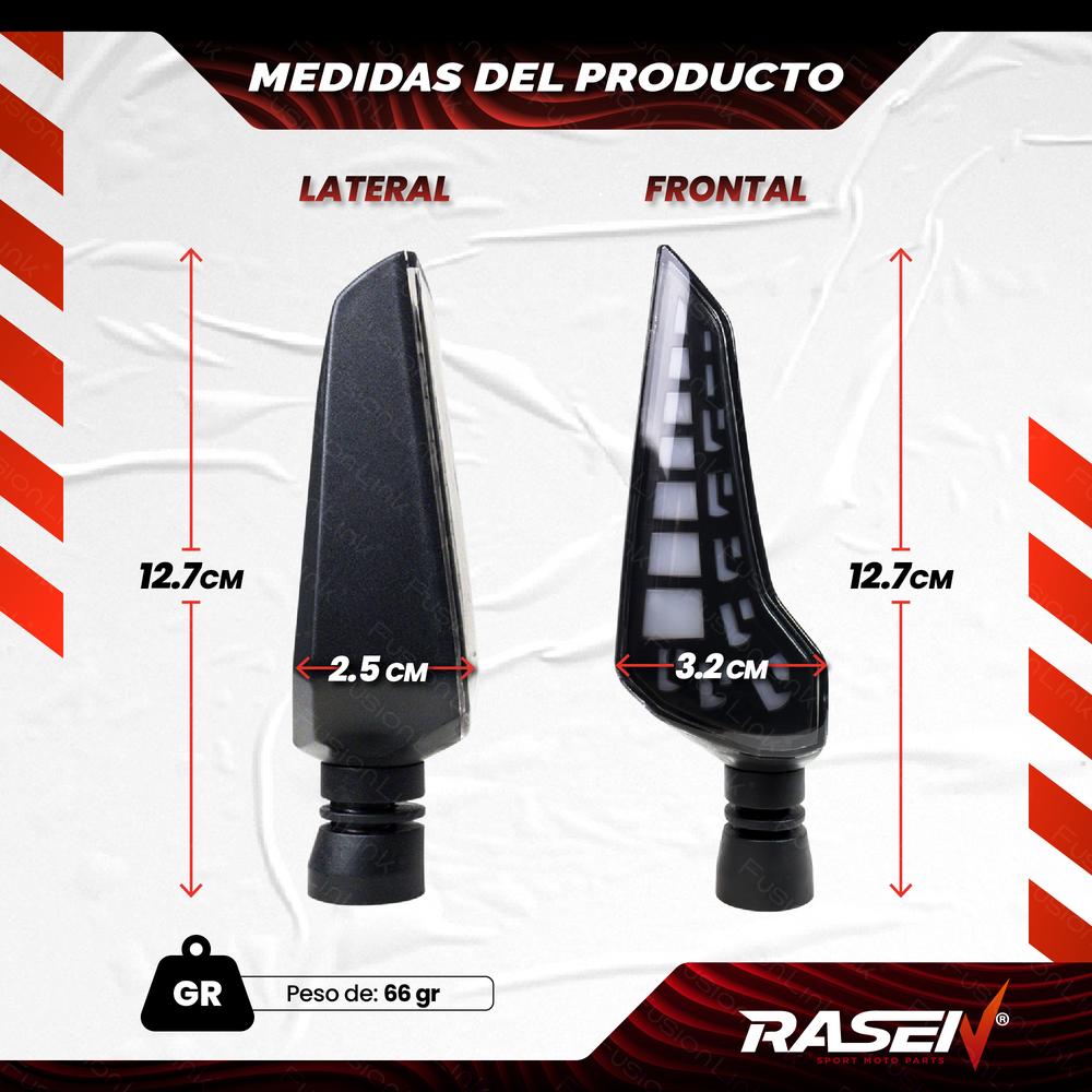 Foto 5 pulgar | Par De Direccionales Led Secuencial Tipo Boomerang Para Moto Rasen
