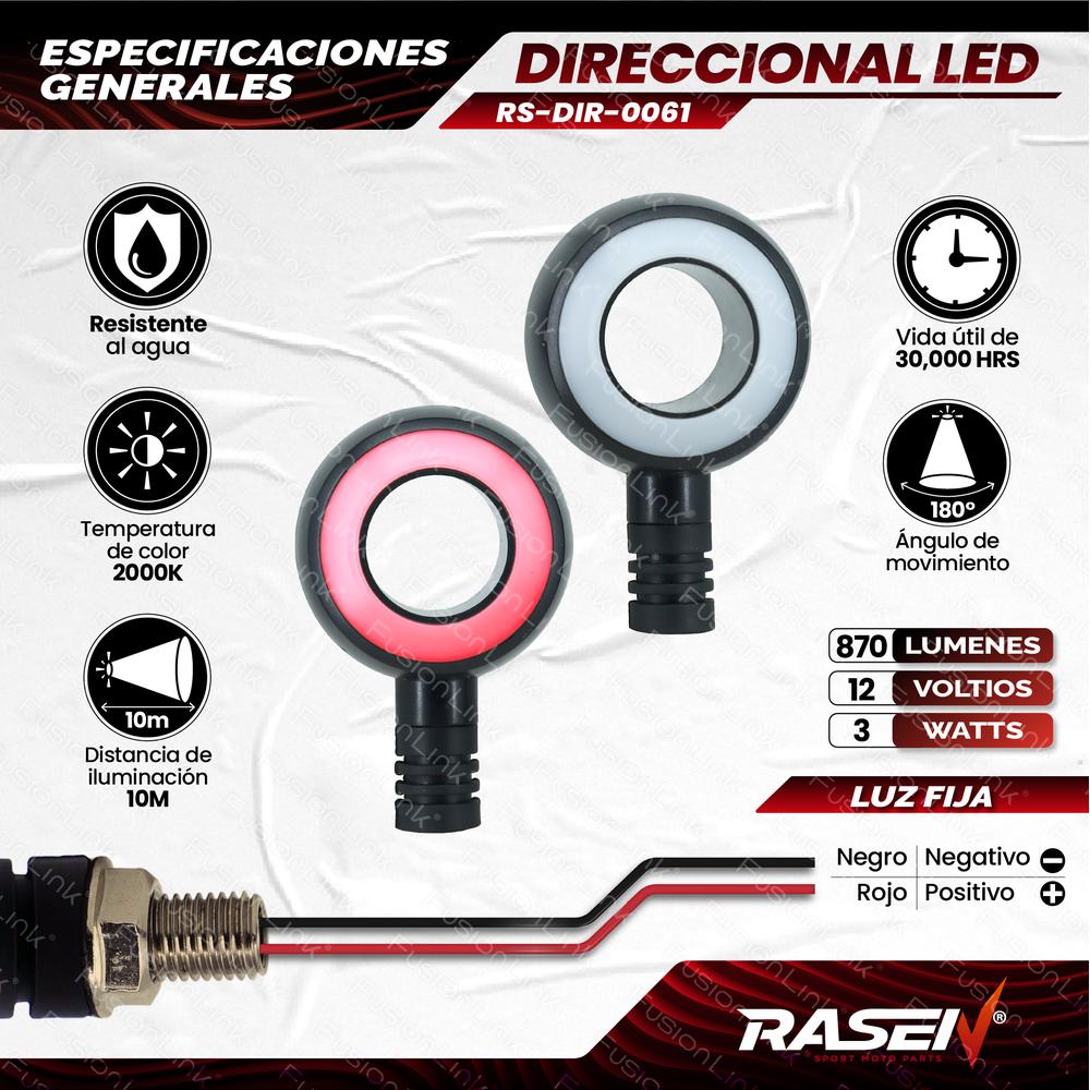 Foto 3 | Direccional Led Tipo Rueda Multicolor Para Moto Rasen Universal Con 36 Led