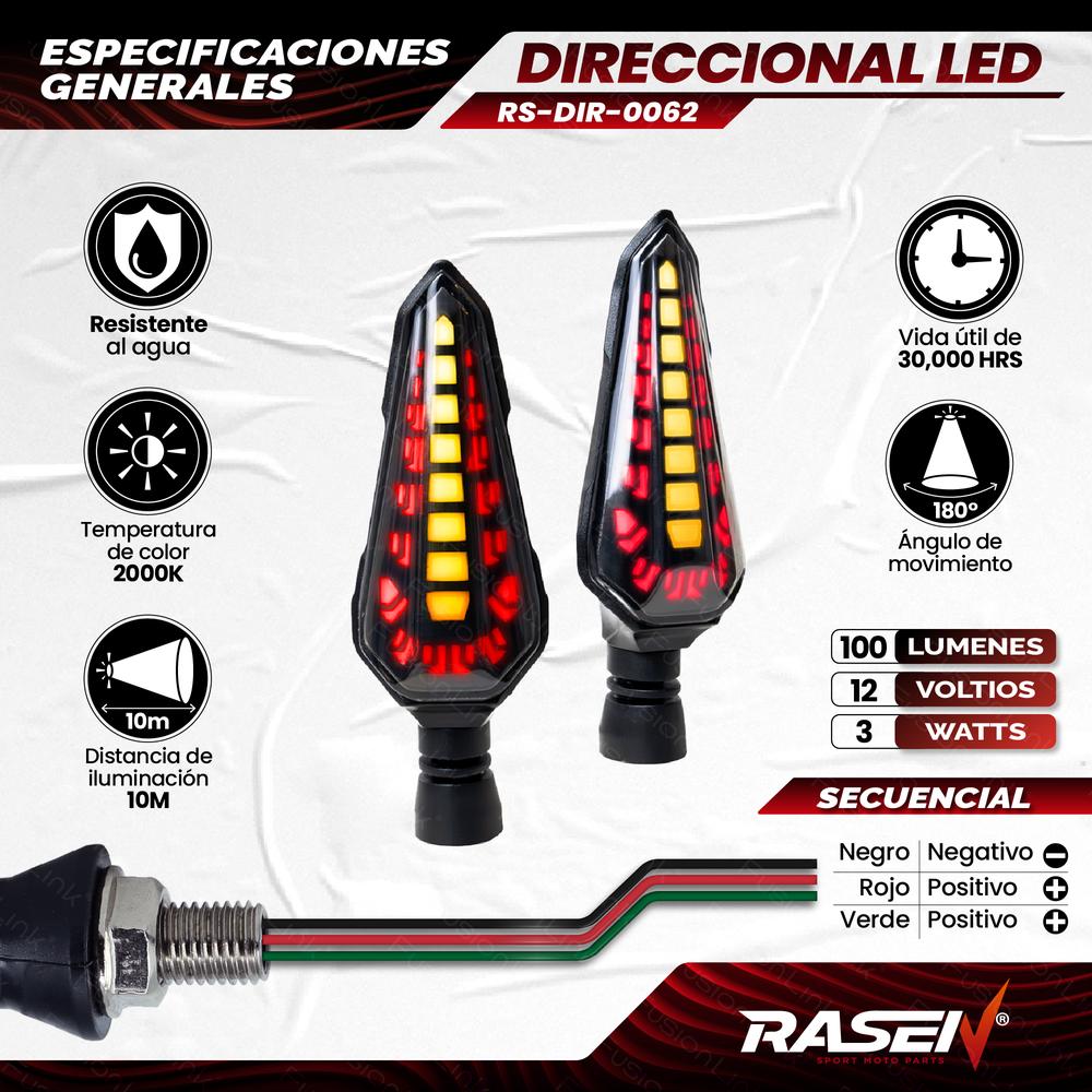 Foto 3 pulgar | Direccionales Led Secuencial Tipo Daga para Moto Rasen