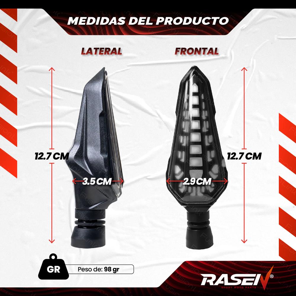Foto 4 pulgar | Direccionales Led Secuencial Tipo Daga para Moto Rasen