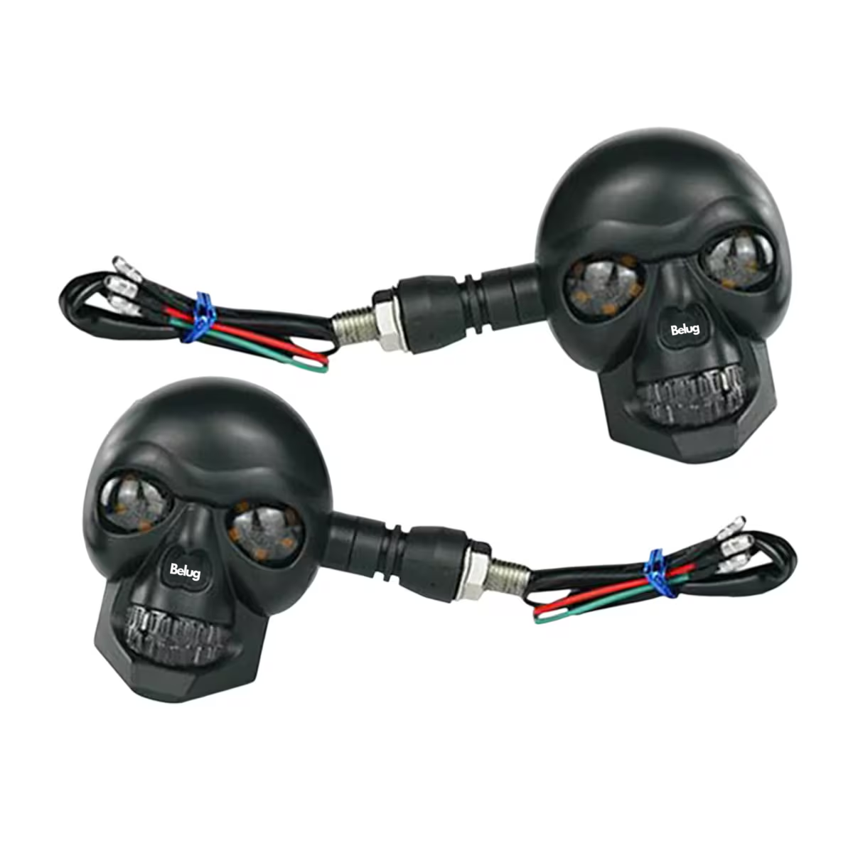 Foto 2 pulgar | Direccionales Led para Moto de Calavera Belug Negro 12v 3D