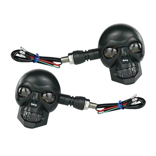 Foto 1 | Direccionales Led para Moto de Calavera Belug Negro 12v 3D