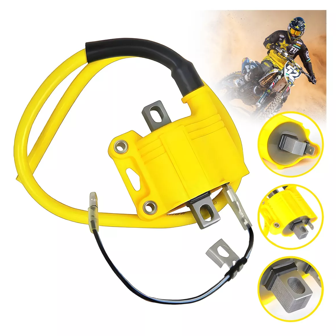 Foto 4 pulgar | Bobina de Encendido Racing para Motocicleta Motores 4t/2t Amarillo