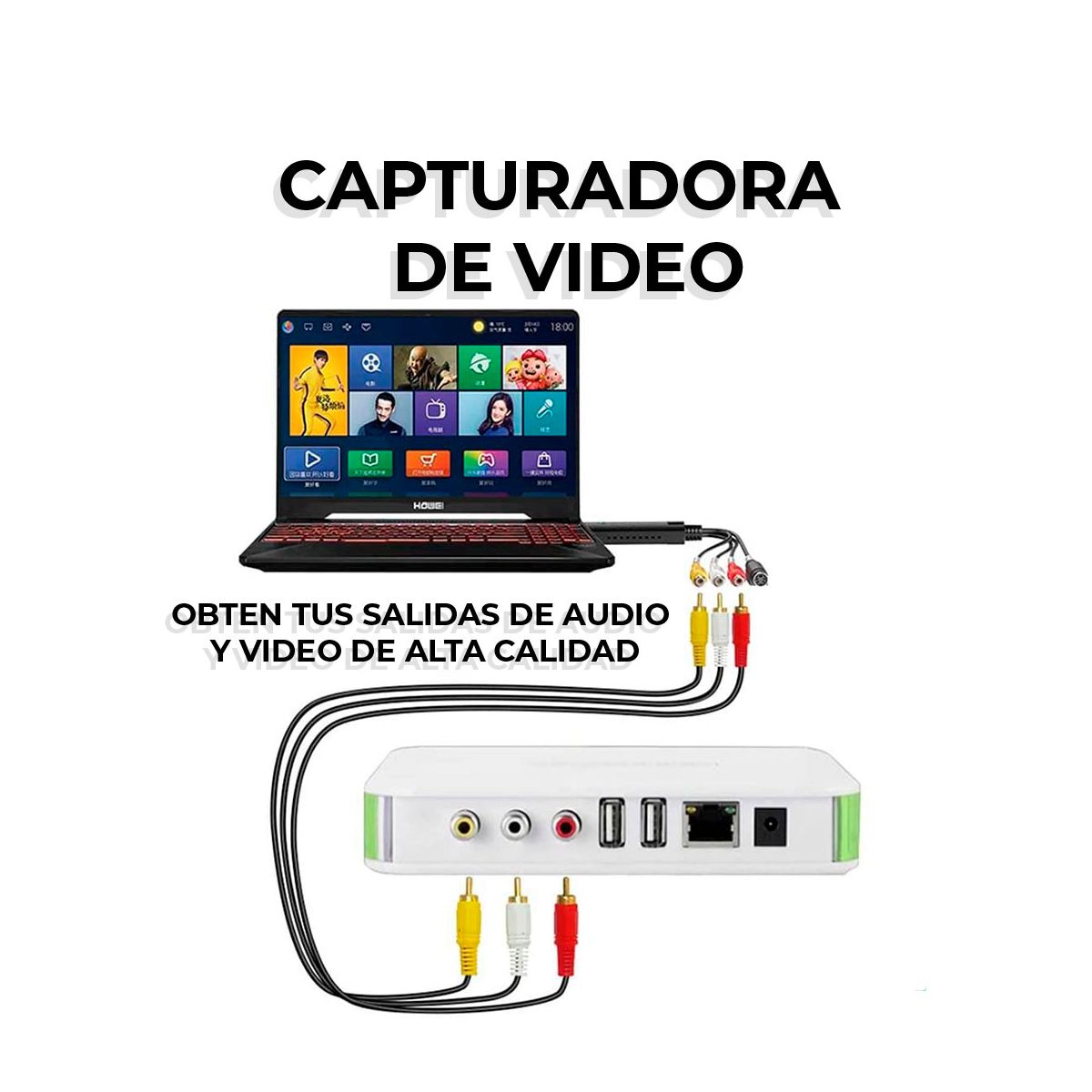 Foto 3 | Capturadora de Video Elegate Wicap color Negro RCA a USB