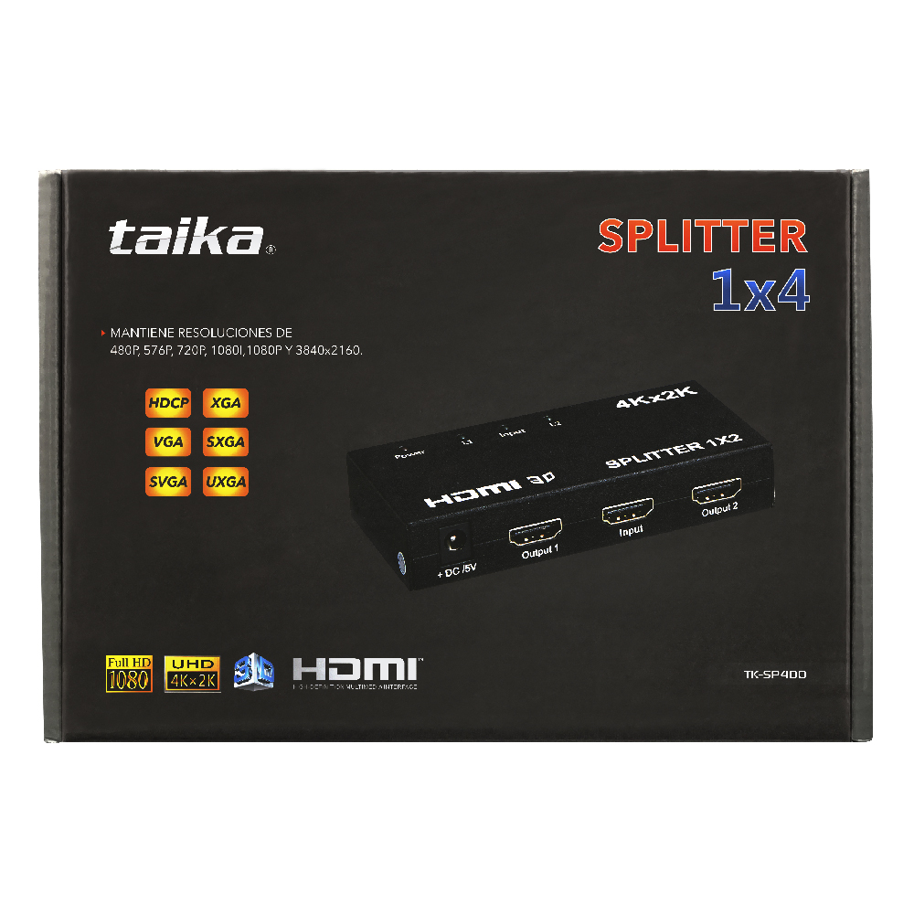 Foto 3 pulgar | Splitter HDMI 1 X 4 Taika TK-SP400 4K 2K Full HD 3D Divisor