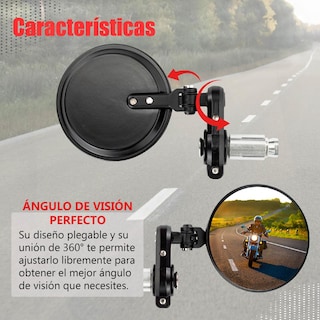 Foto 5 | Espejos Redondos De Motocicleta Cafe Racer Generica Kinlley