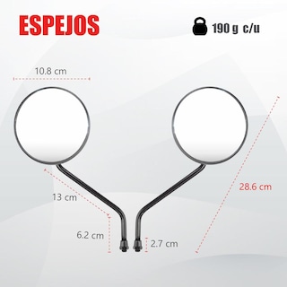 Foto 2 | Juego De Espejos Para Motoneta W150 8mm Generica Kinlley