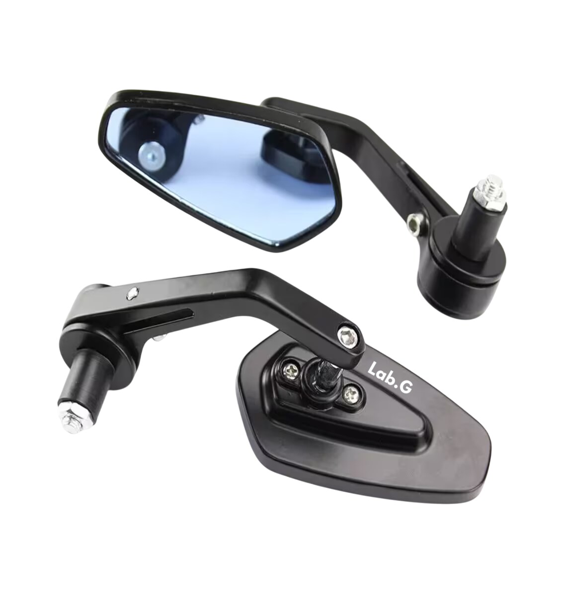 2 Pz Espejos Moto Deportivos Lab.g Racer Motocicleta Negro
