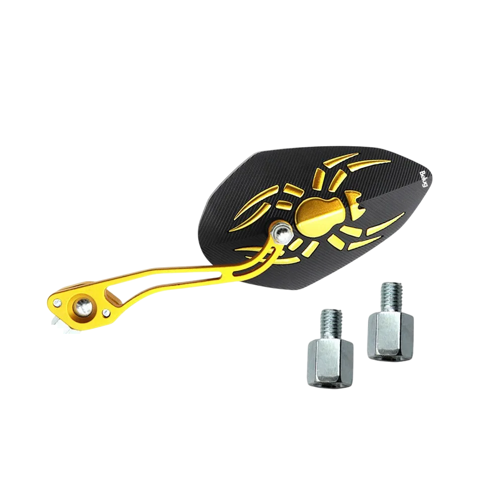 Foto 1 | Espejo Laterales Belug  Retrovisor Universal Para Motocicleta 1 Par Negro Araña Dorado