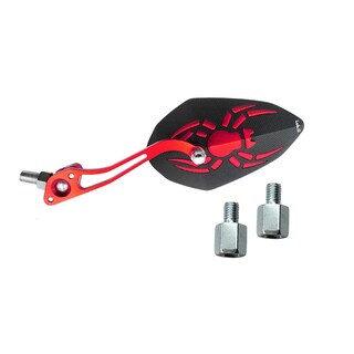 Foto 1 | Espejo Laterales Lab.g Retrovisor Universal Para Motocicleta 1 Par Negro Araña Rojo