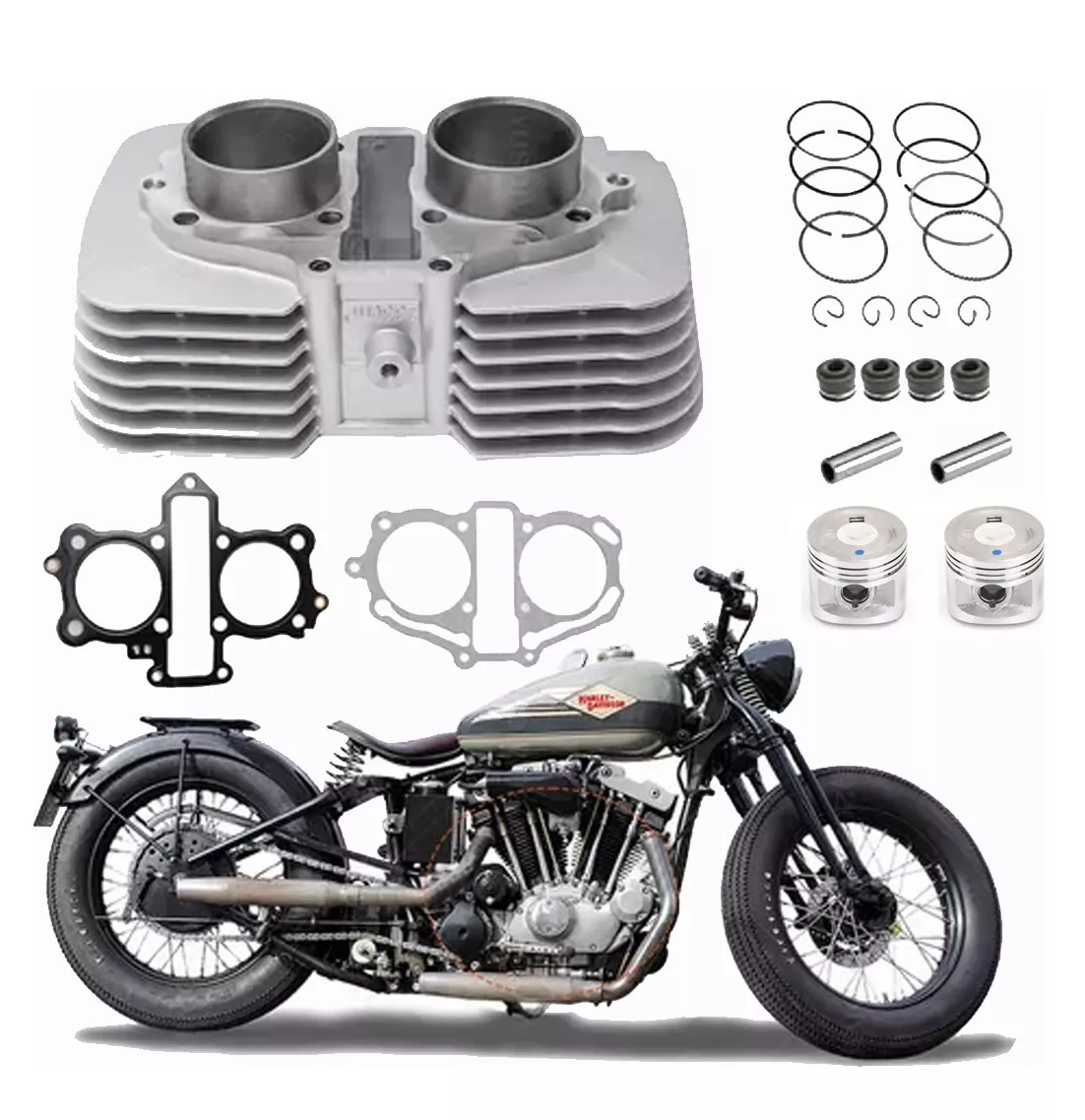 Foto 3 pulgar | Kit de Cilindro Completo Ca250 Cb250 Honda Rebel 250 Gris