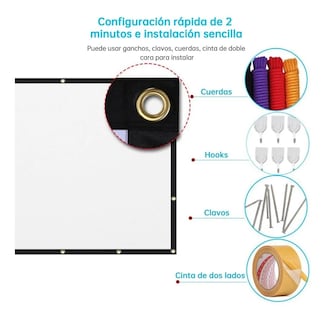 Foto 3 | Pantallas para Proyector de 150 Pulgadas Malubero color Negro