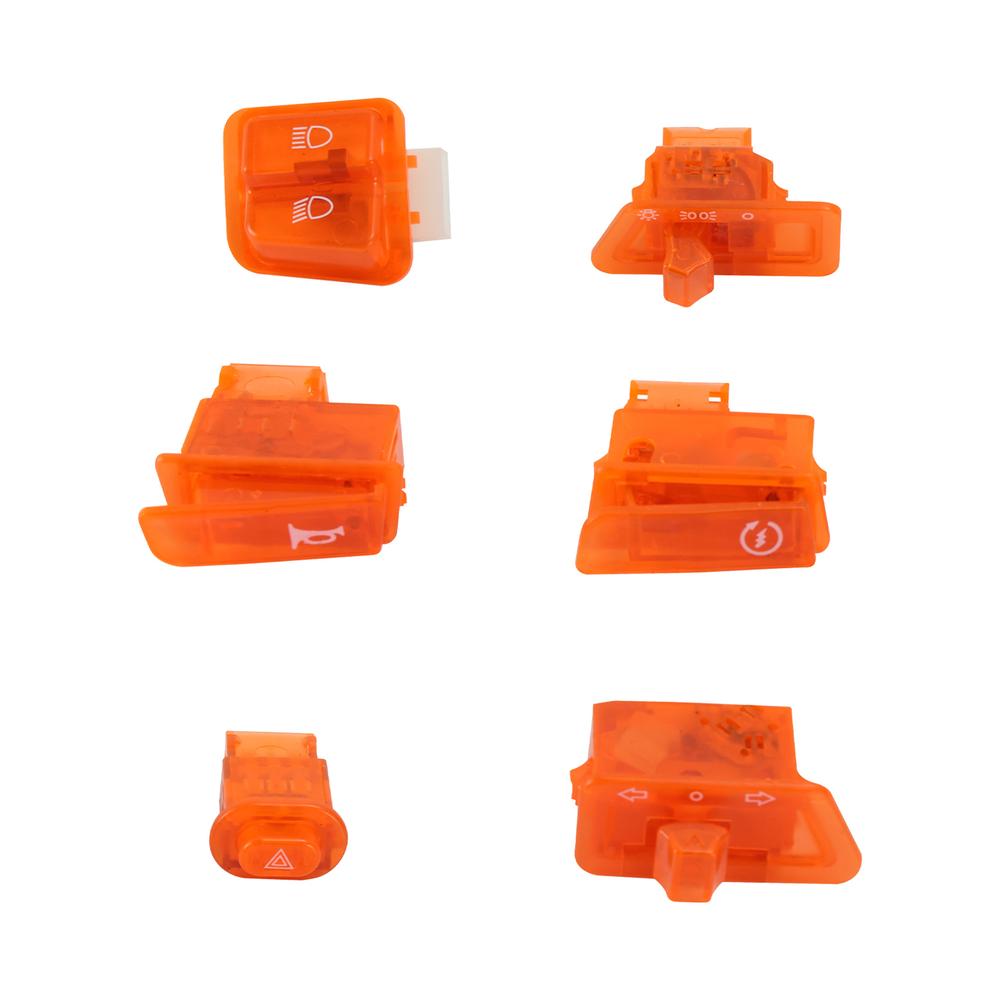 Interruptor Roda Encendido/Luces/Dir/Clax/Int Set Motoneta Naranja 12V