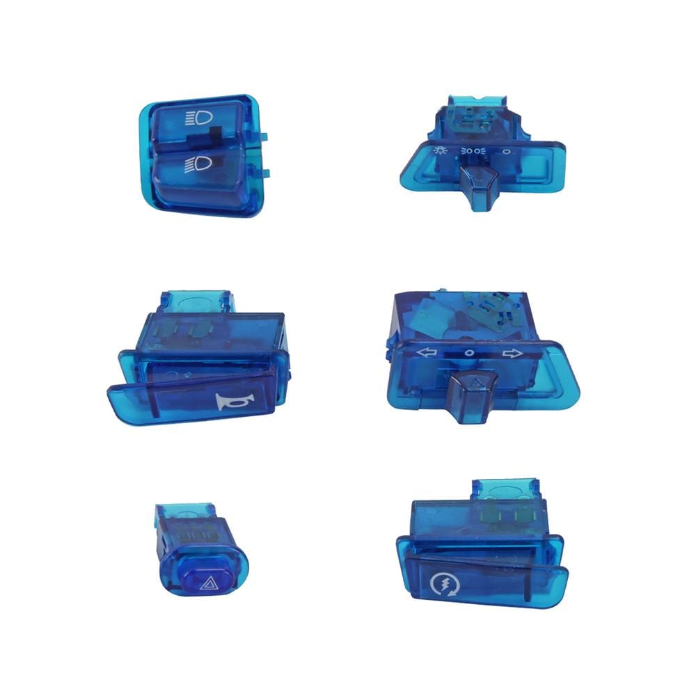 Interruptor Roda Enc/Luces/Dir/Clax/Int Set Motoneta Azul 12V $303