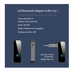 Foto 3 | Transmisor y Receptor Bluetooth V5.0 De Audio Eo Safe Imports Esi-302 color Negro