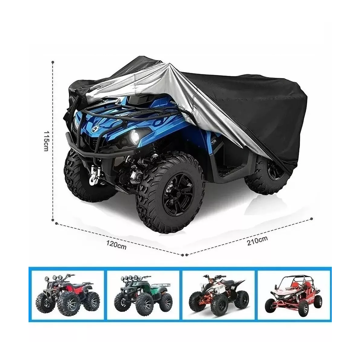 Foto 2 | Cubierta Impermeable para Moto ATV Eo Safe Imports ESI-11200 Negra