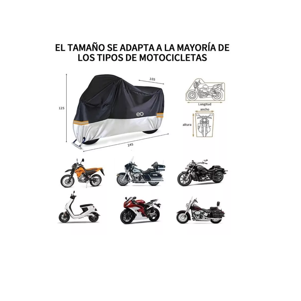 Foto 3 pulgar | Cubierta De Moto/cubierta Polvo De Moto/cubierta Lluvia Eo Safe Imports Esi-11202-1 Multicolor