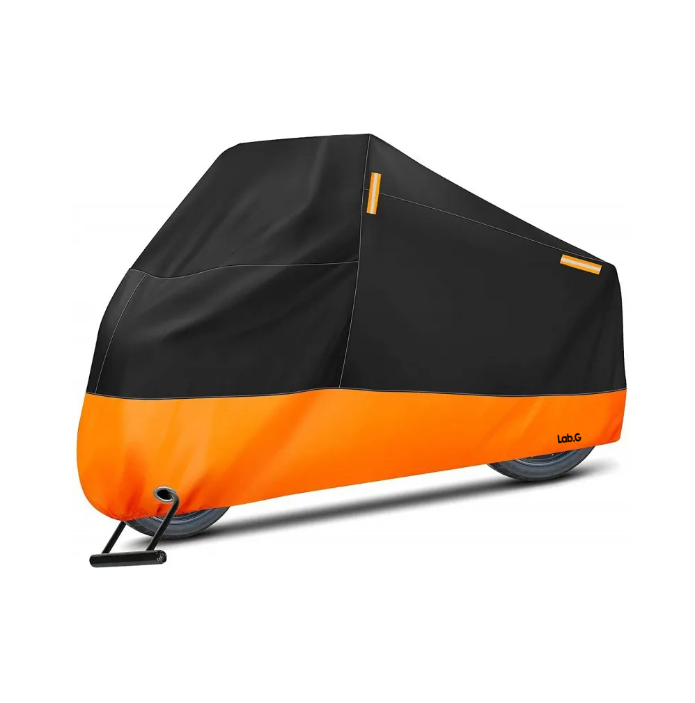 Funda De Protección Solar Para Motocicletas A Prueba De Agua Negro/naranja