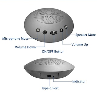 Foto 2 | Altavoz Bluetooth Conferencias Hot Shot Mxomn-001 Plateado 1 Pieza